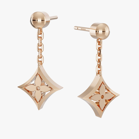 Rose Gold Floral Gold Earrings